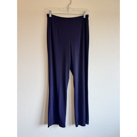 Chico's 1 Easywear Women's Navy Blue Straight Leg Pull On Stretchy Pants Medium - Picture 2 of 9